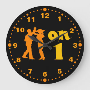 Salsa en un reloj de pared de baile con minutos