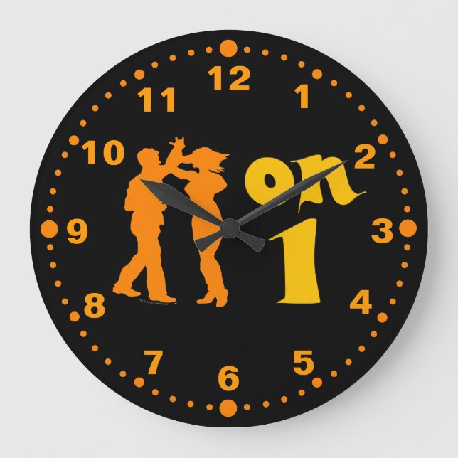 Salsa en un reloj de pared de baile con minutos (Anverso)