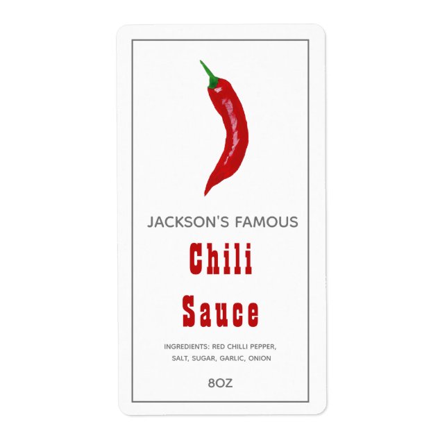 Salsa Picante Casera | Etiqueta de Salsa de Chile (Frente)