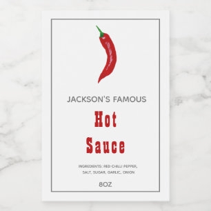 Salsa Picante Casera   Etiqueta de Salsa de Chilli