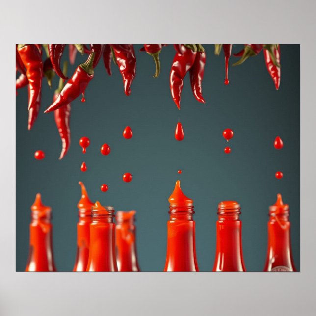 Salsa Picante de Chile Moderno Decoración Mexicana (Frente)