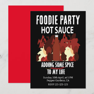 Salsa Picante Ketchup Fuego Rojo Invitación de Fie