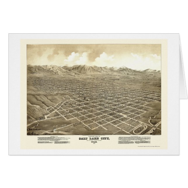 Salt Lake City, mapa panorámico de UT - 1875 (Anverso (Horizontal))