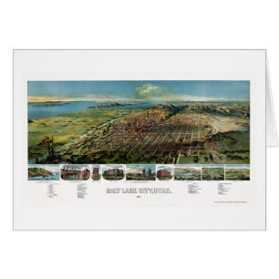 Salt Lake City, mapa panorámico de UT - 1891