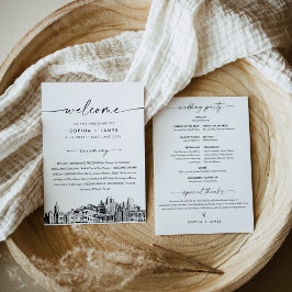 Salt Lake City Skyline Wedding Program Tarjeta 5x7