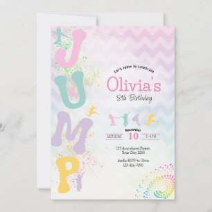 Salta de la invitación de cumpleaños de Trampoline
