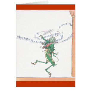 Saltamontes musical que toca el violín