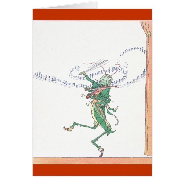 Saltamontes musical que toca el violín (Frente)