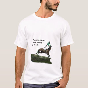 Saltando Jinete De Caballos En Camiseta Verde