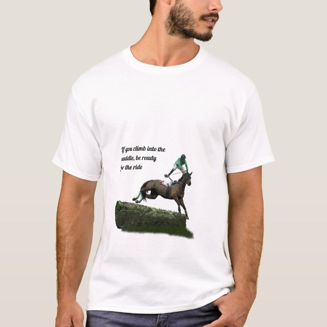 Saltando Jinete De Caballos En Camiseta Verde (Anverso)