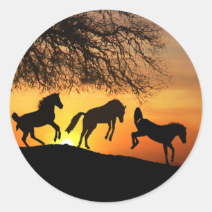 Saltando Para Alegrarse De Pegatinas De Caballos