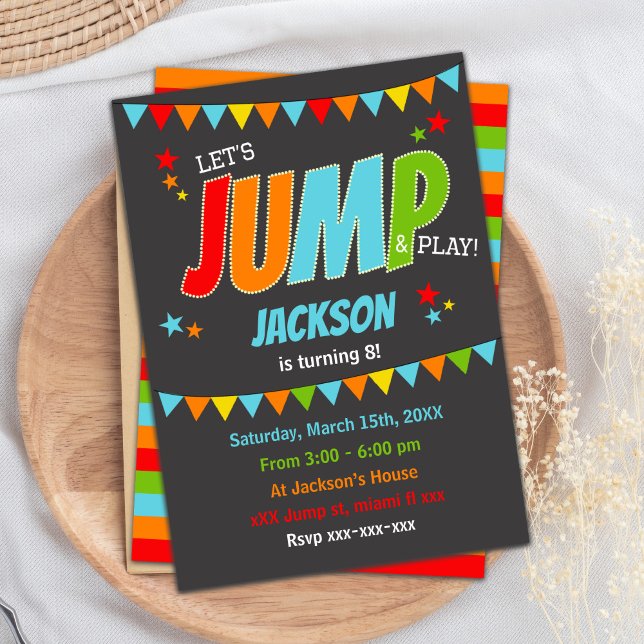 Saltar invitaciones de cumpleaños (Jump Birthday Invitations)