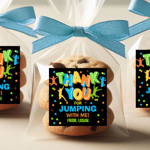 Saltar Trampoline Birthday Favor Pegatina