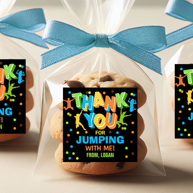 Saltar Trampoline Birthday Favor Pegatina (Subido por el creador)