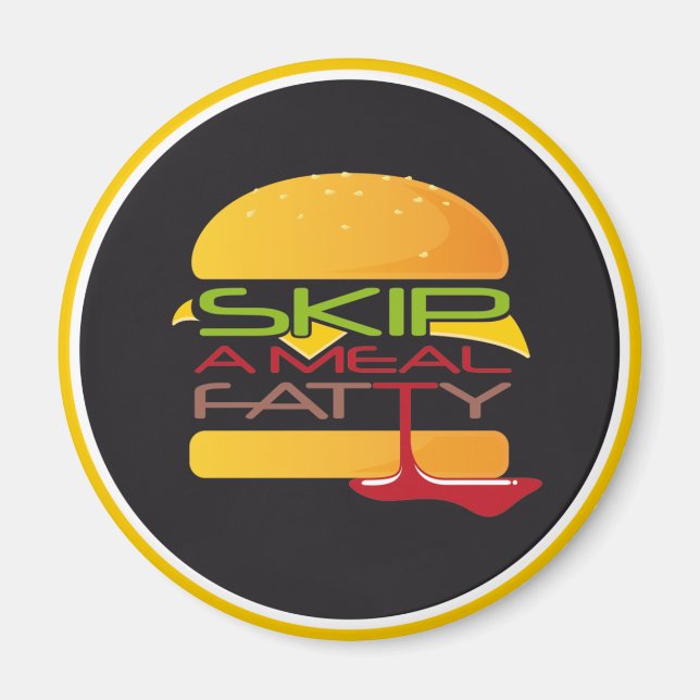 Saltar Un Imán De Nevera Grasa De Comida (Frente)