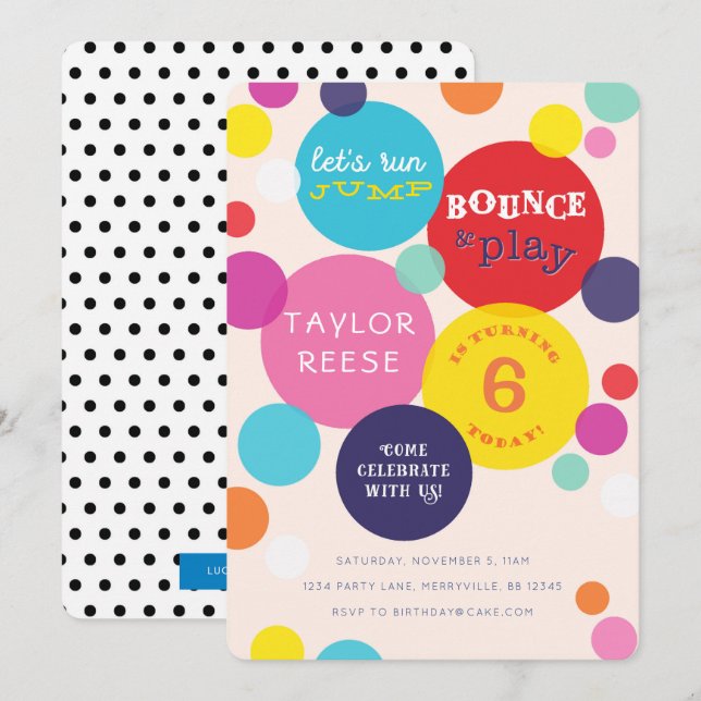 Salte la invitación del cumpleaños de la casa de (Anverso / Reverso)