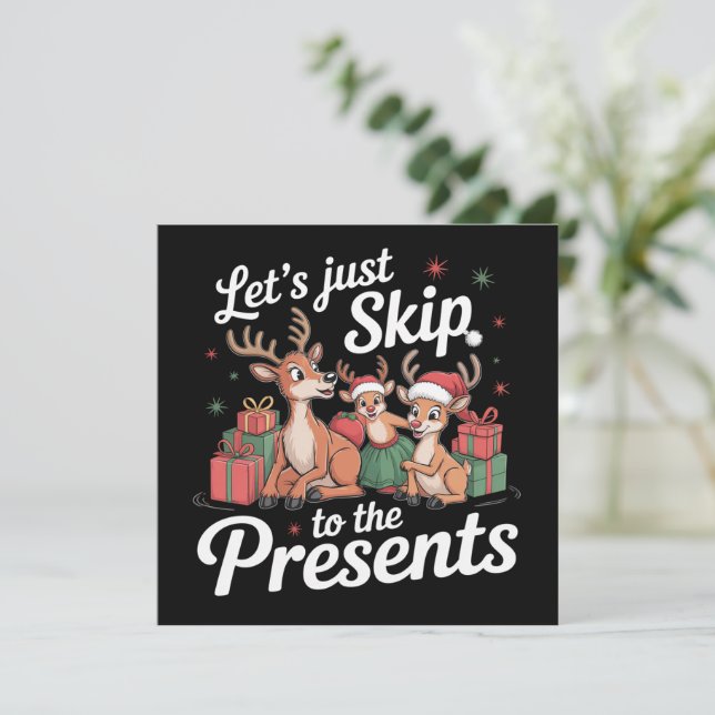 Saltemos Directo a los Regalos Navidad Familiar  (Anverso de pie)