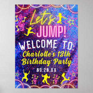 Saltemos la señal de bienvenida de Trampoline Neon