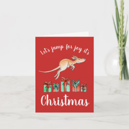 Salto australiano para la tarjeta de Navidad del