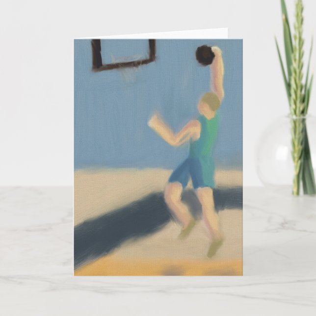 Salto de baloncesto, tarjeta de saludo (Anverso)