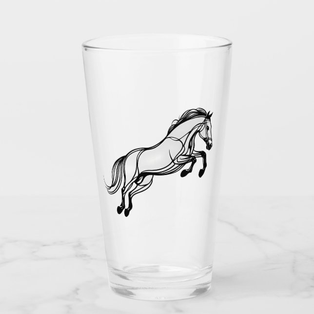 Salto De Caballo Negro Y Doodle Blanco (Anverso)