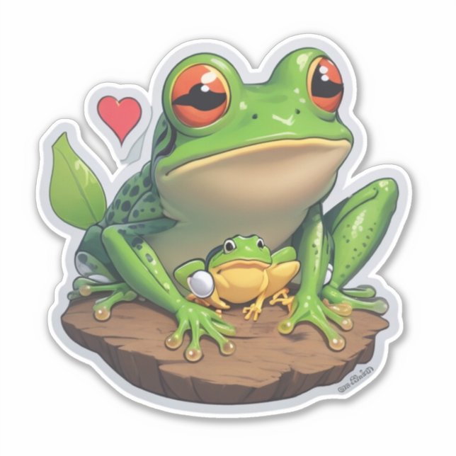 Salto de diversión pegatina al mundo de las ranas (Anverso)