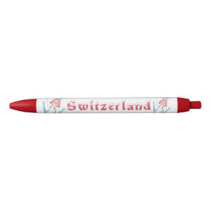 Salto de esquí - pluma del rojo de Suiza