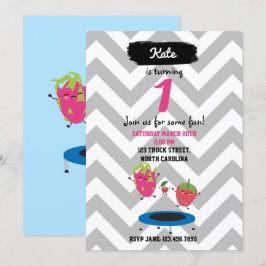 Salto De Frutas En Invitación A Cumpleaños De Tram