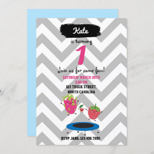 Salto De Frutas En Invitación A Cumpleaños De Tram