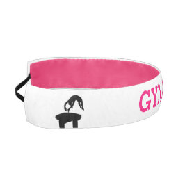 Salto de gimnasia rosa y blanca caliente y banda d