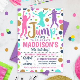 Salto de Invitación de Cumpleaños Chica Salto Tram