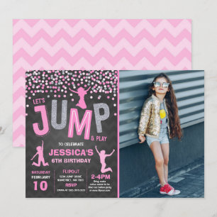 Salto de invitación por cumpleaños Fiesta de tramp