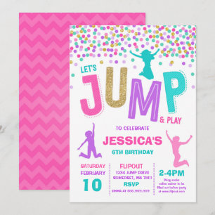 Salto de invitación por cumpleaños Fiesta de tramp