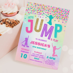 Salto de invitación por cumpleaños Fiesta de tramp