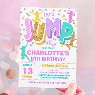 Salto de invitación por cumpleaños Fiesta de tramp