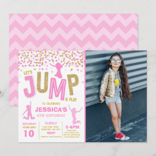 Salto de invitación por cumpleaños Fiesta de tramp