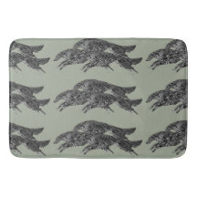 Salto de la alfombra de baño del Borzoi