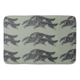 Salto de la alfombra de baño del Borzoi