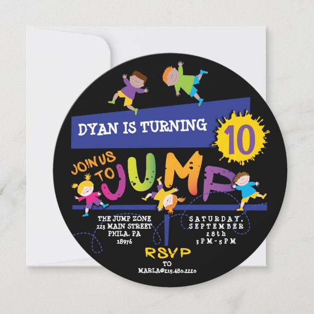 Salto de la invitación a la fiesta de cumpleaños n (Anverso)