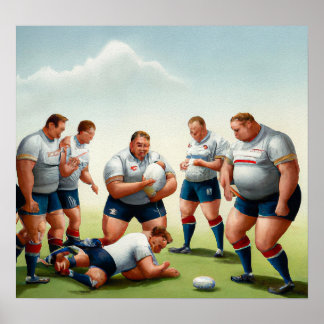 Salto de lesión - Impresión de arte de Rugby