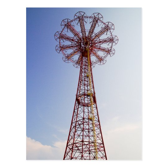 Salto de paracaídas - Coney Island, postal de NYC