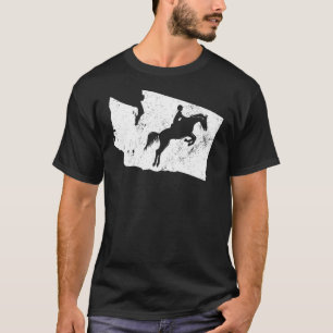 Salto del caballo del camisetas del montar a