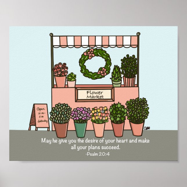 Salto del mercado de flores Impresión de arte digi (Frente)