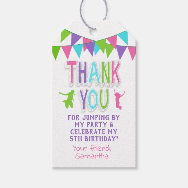 Salto fiesta rebotar la etiqueta rosa verde azulad (Anverso)