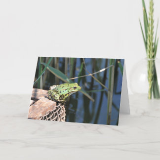 Salto - tarjeta de felicitación de la rana verde