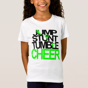 Salto, truco, caída, camiseta de la alegría en