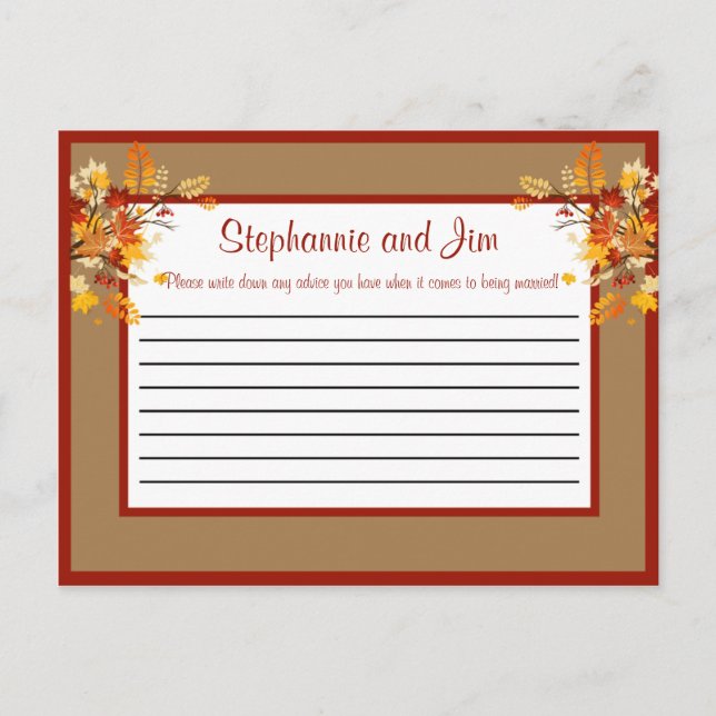 Saltos de bifurcación otoñales de la tarjeta de co (Anverso)