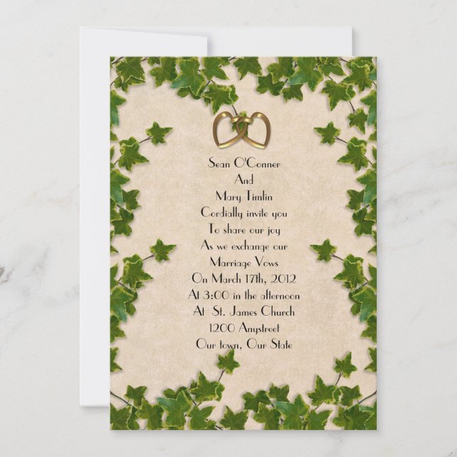 Saltos de la invitación a la boda de marfil (Anverso)