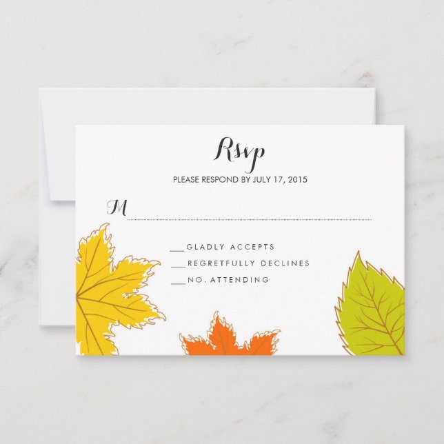 Saltos de otoño Boda RSVP (Anverso)