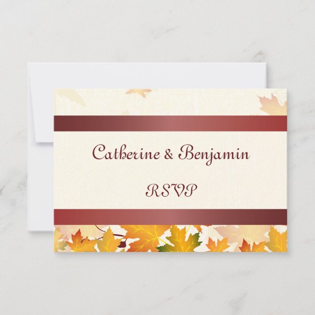 Saltos de Otoño de Oro con la boda roja RSVP (Anverso)